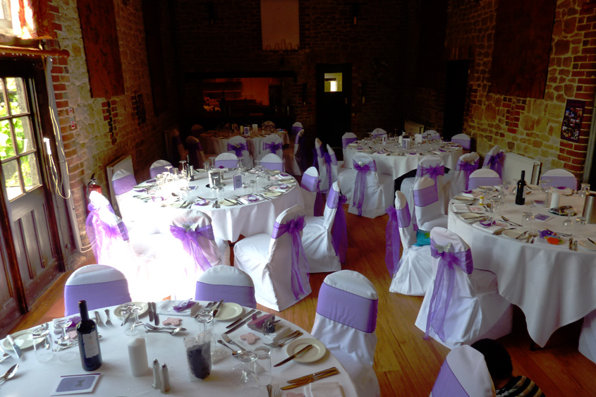 Cadbury purple wedding chair covers and sashes Cadbury Purple Final